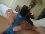 My latina milf slave with 1 of her toys in raw slit