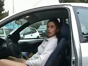 Flashing her pussy in a public carpark